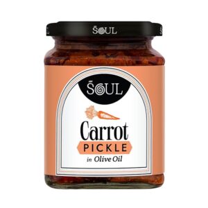 click to see full view adf soul carrot pickle in 100% olive oil. lightly spiced and perfectly tangy, this pickle adds a fresh, flavorful twist to your meals | 265g
